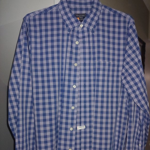 Abercrombie  Mens Size Medium Blue/Bluesish Mauve Cotton 100% - Picture 1 of 9